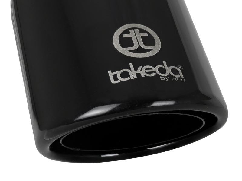 aFe Takeda 304 Stainless Steel Clamp-On Exhaust Tip 2.5in.Inlet / 4in Outlet - Black