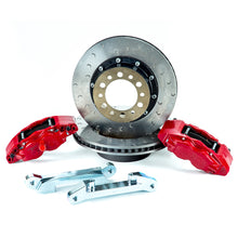 Load image into Gallery viewer, Alcon 07+ Jeep JK w/ 5x5.5in Hub 355x22mm Rotor 4-Piston Red Calipers Rear Brake Upgrade Kit