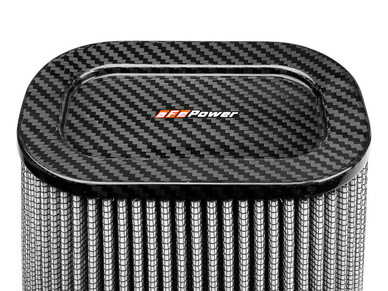 aFe MagnumFLOW Pro Dry S Air Filter (7.5x5.5in) F x (9x7in) B x (5.75x3.75in) T (Carbon) x 10in H