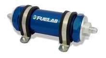 Load image into Gallery viewer, Fuelab 828 In-Line Fuel Filter Long -10AN In/Out 40 Micron Stainless - Blue