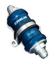 Load image into Gallery viewer, Fuelab 818 In-Line Fuel Filter Standard -10AN In/Out 40 Micron Stainless - Blue