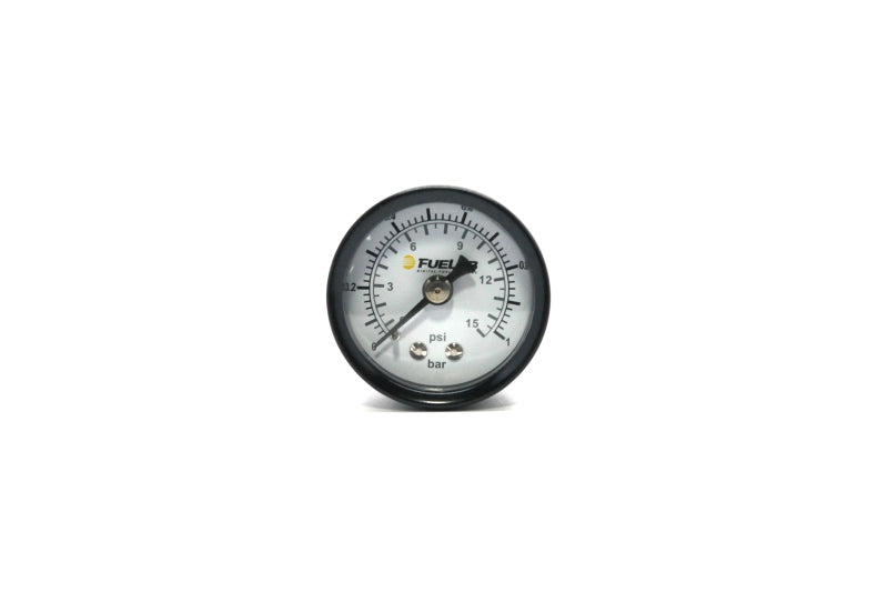 Fuelab 1.5in Carb Fuel Pressure Gauge - Range 0-15 PSI (Dual Bar/PSI Scale)