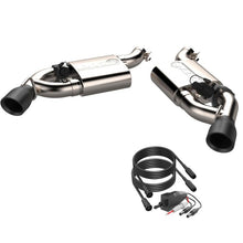 Load image into Gallery viewer, QTP 16-18 Chevrolet Camaro SS 6.2L 304SS Screamer Axle Back Exhaust w/3.5in Dual Black Tips