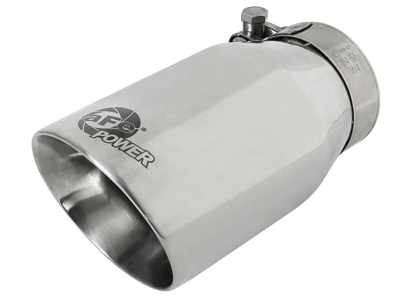 aFe MACH Force-Xp Universal 304 SS Single-Wall Clamp-On Exhaust Tip - Polished