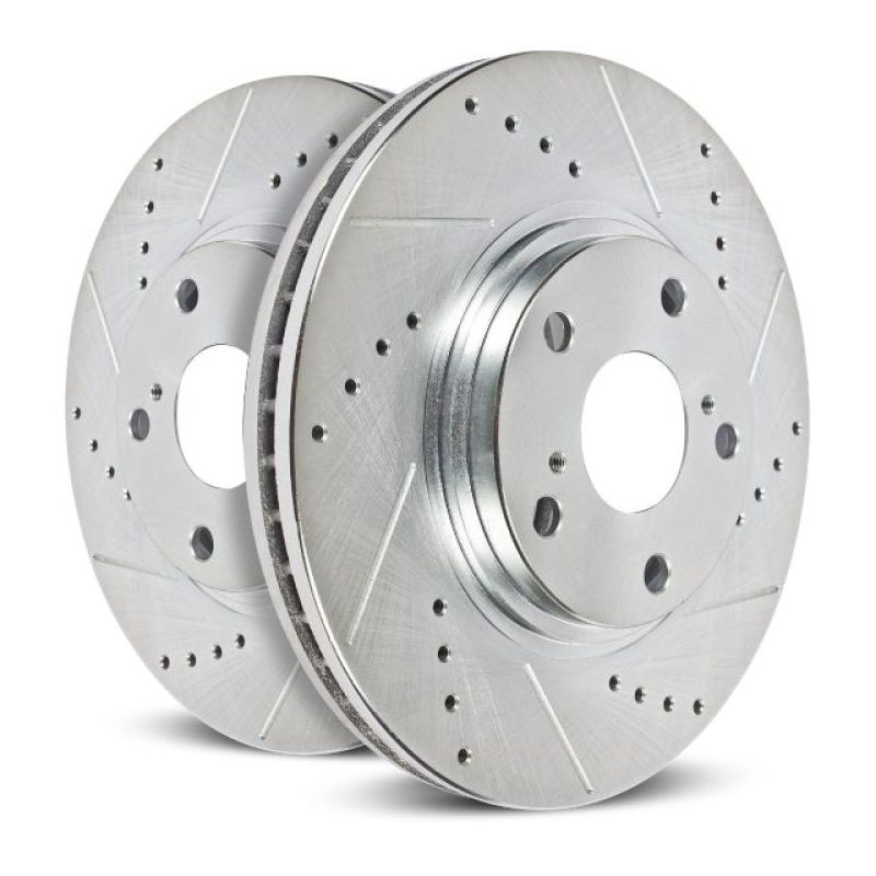 Power Stop 93-98 Jeep Grand Cherokee Rear Evolution Drilled & Slotted Rotors - Pair