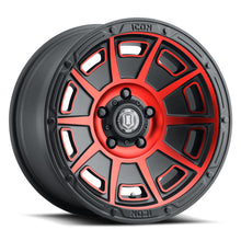 Load image into Gallery viewer, ICON Victory 17x8.5 6x120 0mm Offset 4.75in BS Satin Black w/Red Tint Wheel