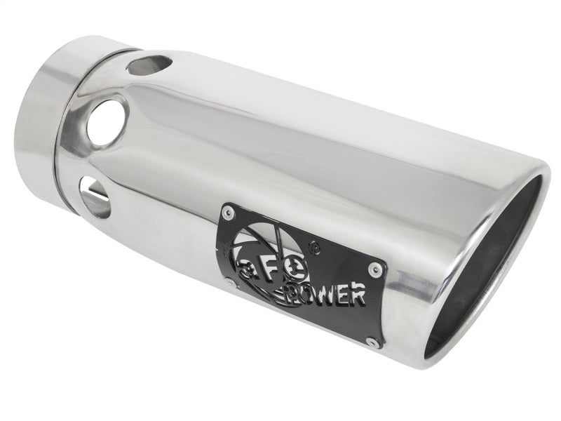 aFe Power Intercooled Tip Stainless Steel - Polished 4in In x 5in Out x 12in L Bolt-On