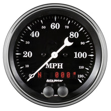 Load image into Gallery viewer, Auto Meter Gauge Speedometer 3 3/8in 120mph GPS Old Tyme Black