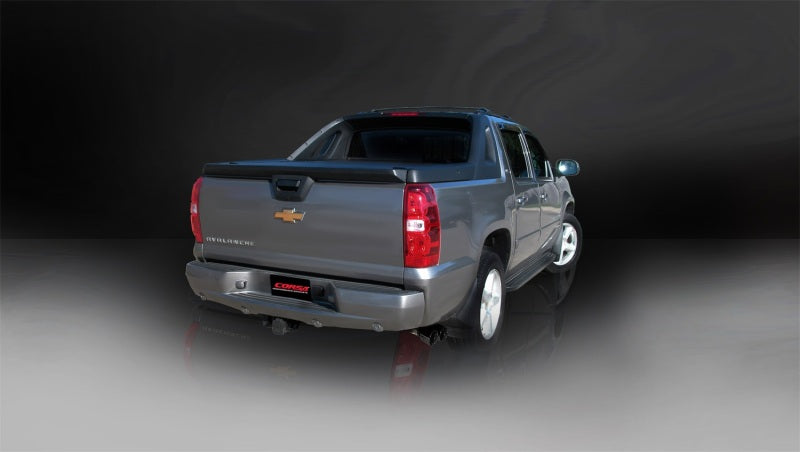 Corsa 07-08 Chevrolet Avalanche 6.0L V8 3in Cat-Back Single Side w Twin 4in Black Pro-Series Tips