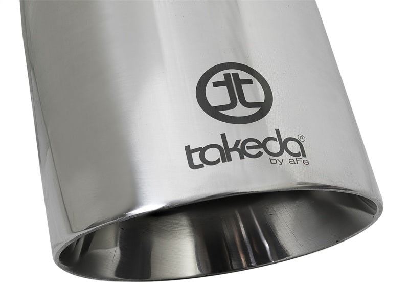 aFe Takeda 304 Stainless Steel Clamp-On Exhaust Tip 2.5in. Inlet / 4.5in. Outlet / 9in. L - Polished