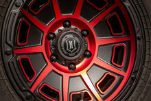 Load image into Gallery viewer, ICON Victory 17x8.5 6x135 6mm Offset 5in BS Satin Black w/Red Tint Wheel