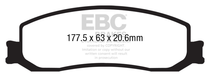 EBC 12 Ford F250 (inc Super Duty) 6.2 (2WD) Greenstuff Front Brake Pads