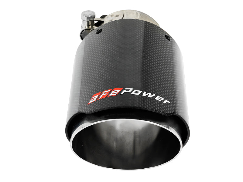 aFe MACH Force-Xp 409 SS Clamp-On Exhaust Tip 2.5in. Inlet / 4in. Outlet / 7in. L - Carbon