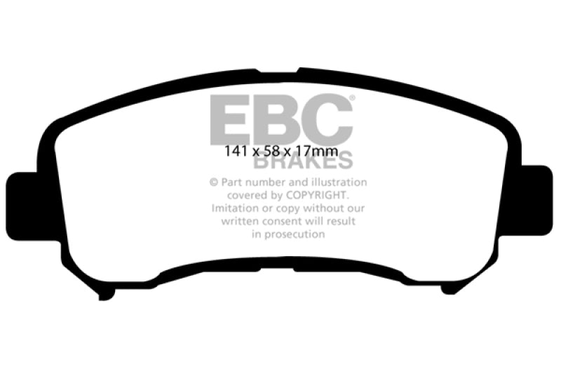 EBC 08-09 Nissan Rogue 2.5 Greenstuff Front Brake Pads